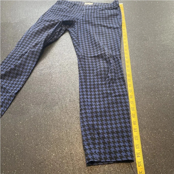OLD NAVY size 2 Black & Royal Blue houndstooth PIXIE crop pants Stretch - Picture 9 of 11
